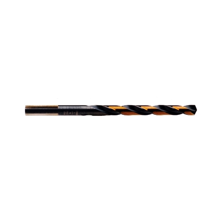 HANSON 1/4" Black and Gold High Speed Steel Jobber Length Drill Bit, Bulk 3019016B